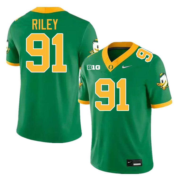 Jordon Riley Oregon Jersey,Oregon Ducks Football Uniforms Youth-Green 2024